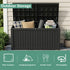 230 gallon black patio storage box for camping equipment, garden tools and pool accessories