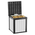 Black and white 50 gallon deck box with open storage space