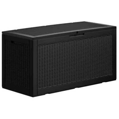 100 Gallon Outdoor Storage Box, Resin Deck Box, Waterproof , Lockable, UV-Resistant, Black