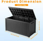 200 Gallon Outdoor Storage Box Waterproof Large Resin Deck Box Indoor/Outdoor Lockable Storage Container and Seating for Garden, Pool, and Patio