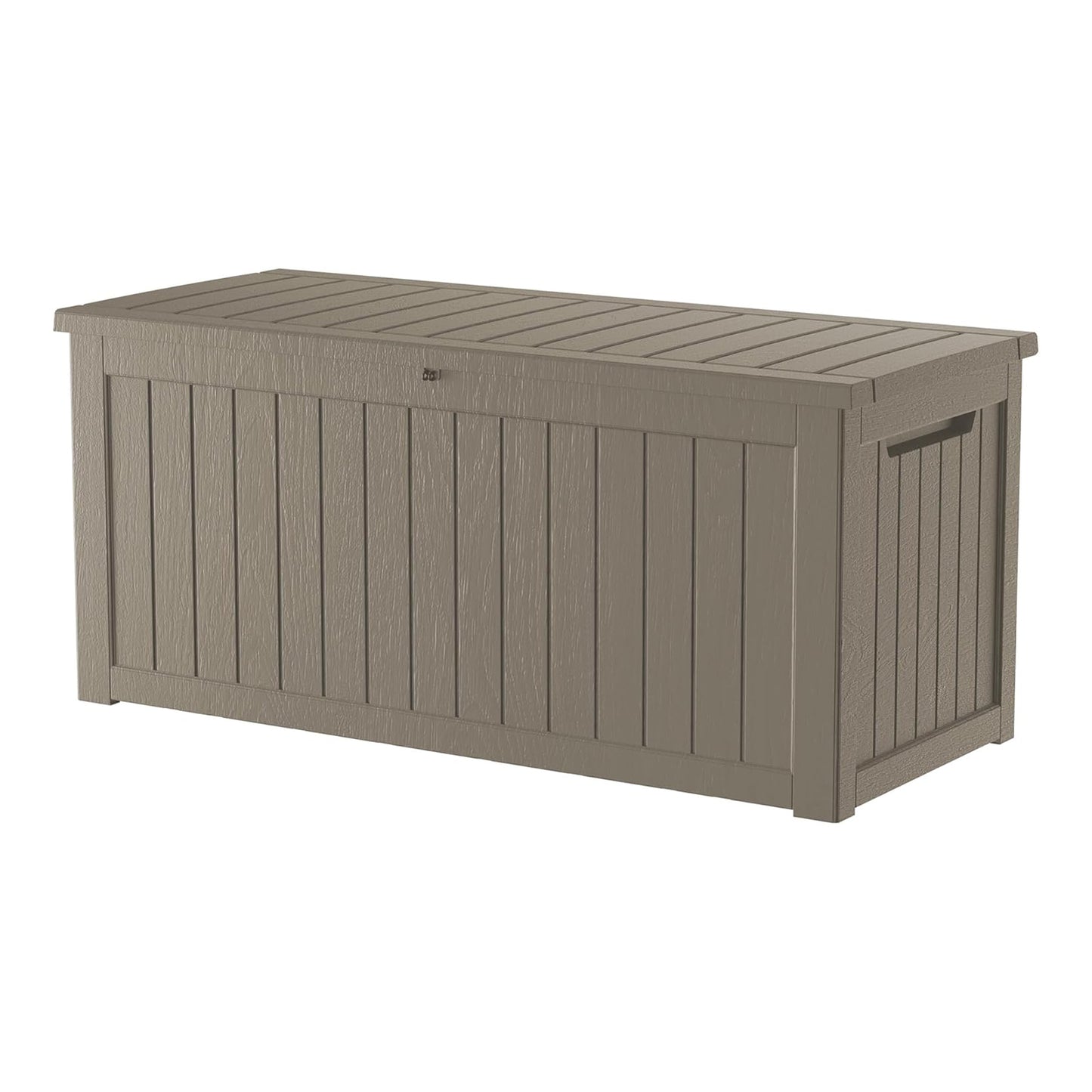 180 Gallon Outdoor Storage Box, Resin Deck Box, Waterproof , Lockable, UV-Resistant, Coffee