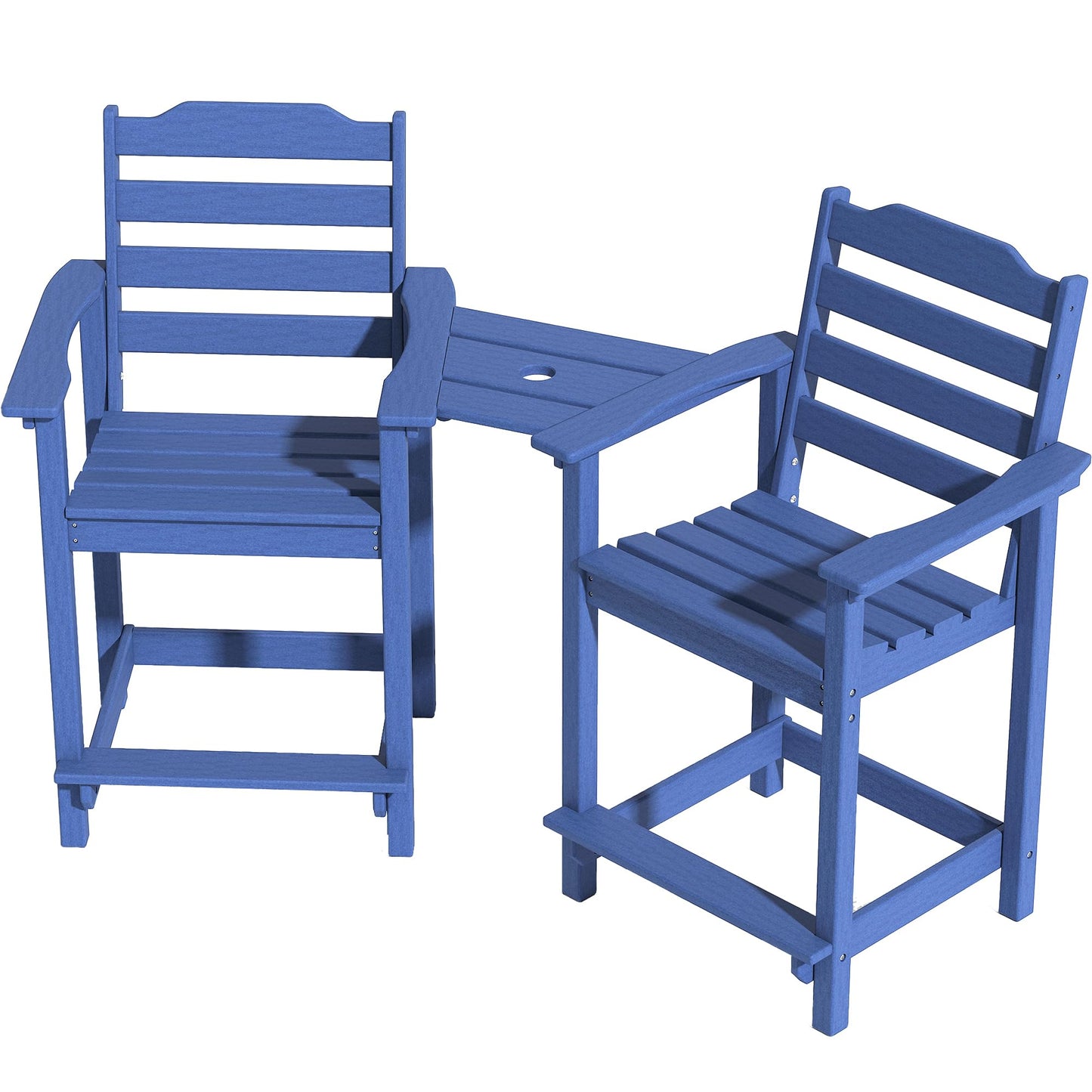 Yardgrace Tall Adirondack Chair, HDPE Bar Height Indoor&Outdoor Chair, All Weather Resistant Adirondack Outdoor Bar Stools for Balcony, Porch Kitchen, Bistro, Poolside, Backyard