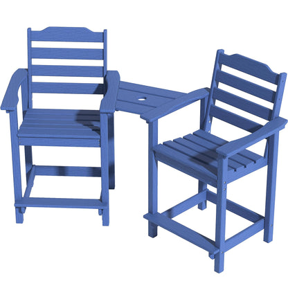 Yardgrace Tall Adirondack Chair, HDPE Bar Height Indoor&Outdoor Chair, All Weather Resistant Adirondack Outdoor Bar Stools for Balcony, Porch Kitchen, Bistro, Poolside, Backyard