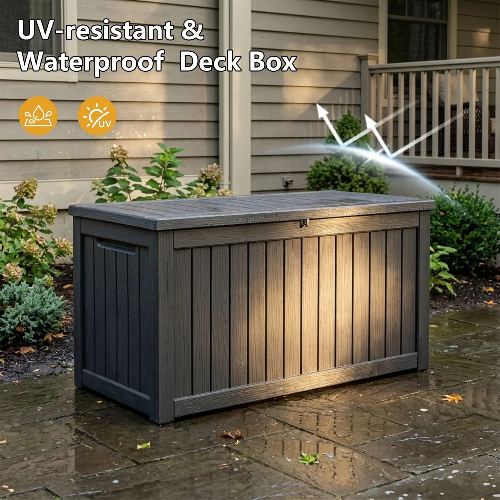 280 Gallon Outdoor Storage Box for Cushions and Garden Tools