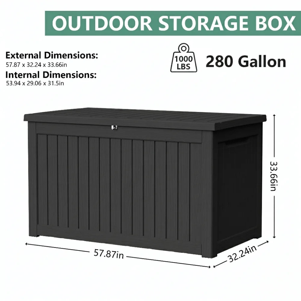 Outdoor Storage Bench Box for Patio Furniture and Garden Supplies