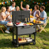 Gray rolling beverage cart with ice storage and serving area for outdoor parties and family gatherings