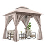 8' x 8' Soft-Top Patio Gazebo with Mosquito Netting & Privacy Curtains