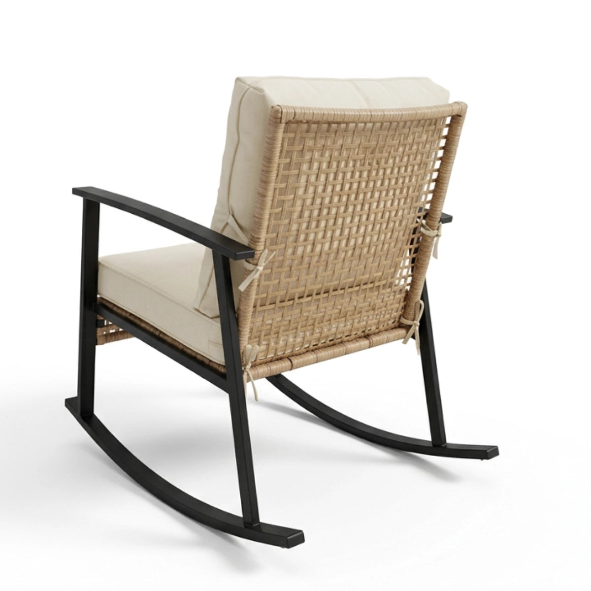 3-Piece Woven Rattan Rocking Chair Set