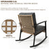 Rear view of woven rattan rocking chair back and frame