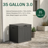 35 gallon black outdoor storage box dimensions with resin deck box specification details