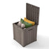 large outdoor resin storage box with cushions inside