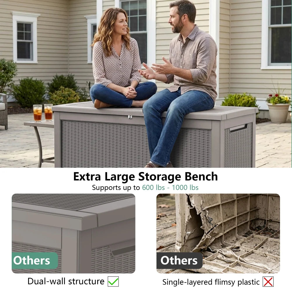 Large Capacity Garden Storage Box with Easy Opening Lid