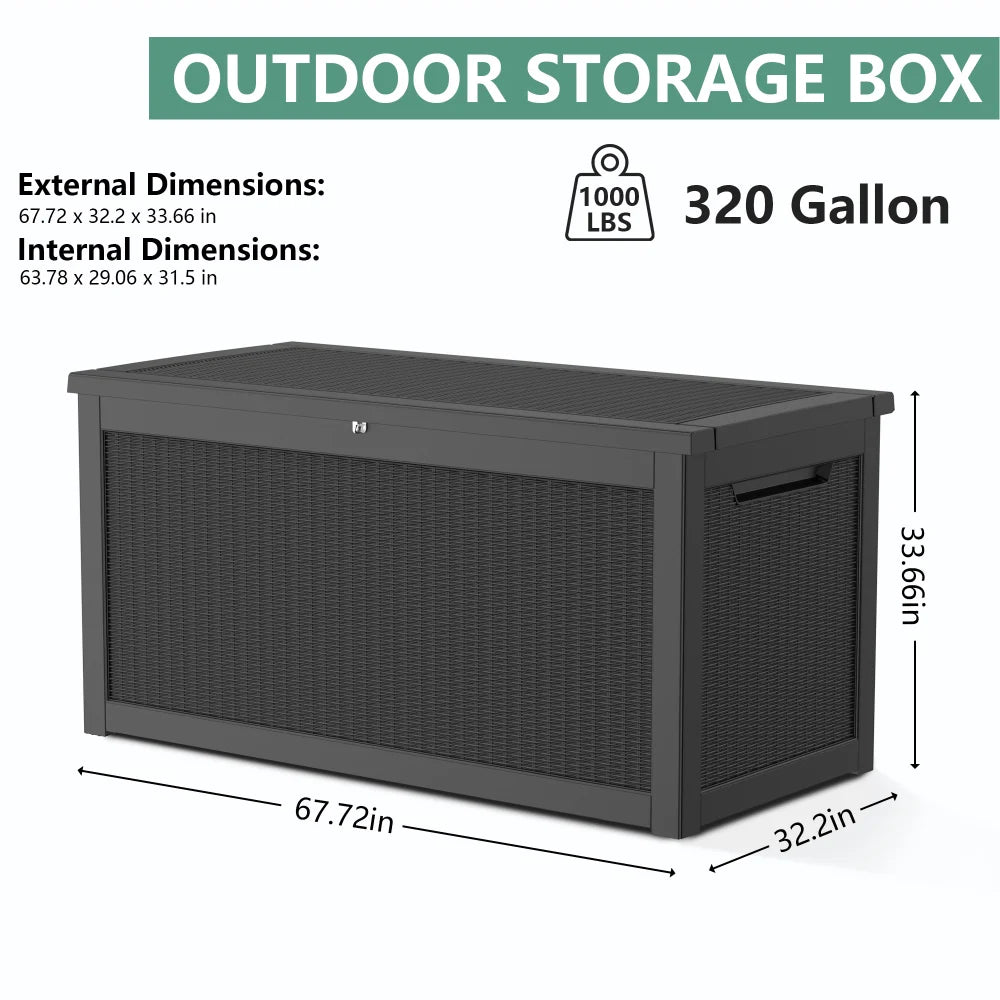 Weather Resistant Outdoor Storage Bench Box for Patio