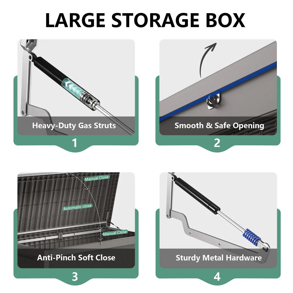 Patio Storage Box for Blankets, Pillows and Outdoor Supplies
