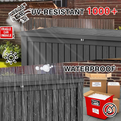 【Price Drop】Yardgrace 150 Gallon Deck Box, Outdoor Storage Box for Outdoor Cushion Storage and Delivery Storage Lockable Resin Waterproof & UV-Resistant
