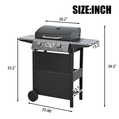 Propane Gas Grill with 3 Stainless Steel Burners 26,000 BTUs Black