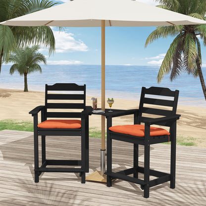 Outdoor Chair Cushions Set of 2 for Patio Furniture, Waterproof Tufted Overstuffed Patio Furniture Cushions, Thick Outdoor Seat Cushion