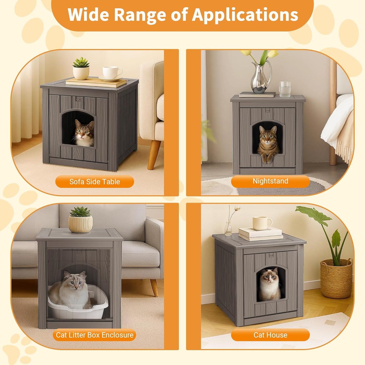 Yardgrac Outdoor Cat House - Weatherproof Resin Cat Houses for Outdoor Cats, Durable & Insulated Shelter for Garden, Patio, or Backyard