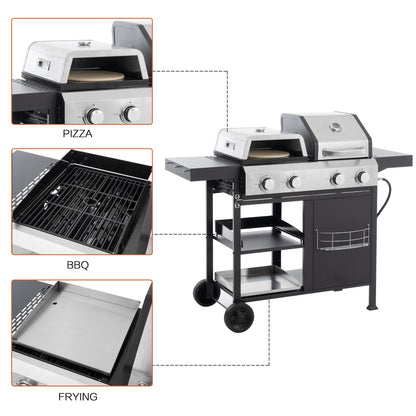 2+2 Multi-function Burner GasGrill and Griddle Combo
