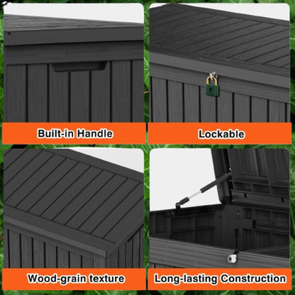 【Price Drop】Yardgrace 150 Gallon Deck Box, Outdoor Storage Box for Outdoor Cushion Storage and Delivery Storage Lockable Resin Waterproof & UV-Resistant
