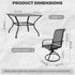 5-piece patio dining set product dimensions