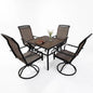 5-Piece Outdoor Patio Dining Set with Square Table & Textilene Chairs