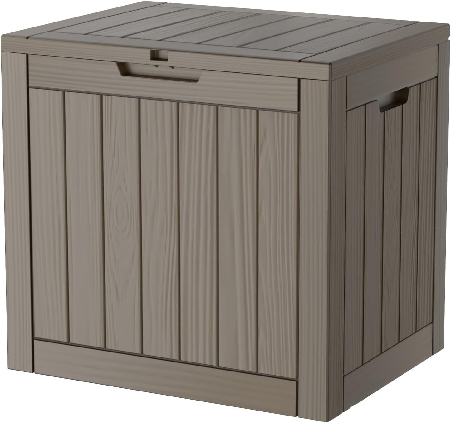 30 Gallon Outdoor Storage Box, Resin Deck Box, Waterproof , Lockable, UV-Resistant, Coffee