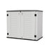 white outdoor resin storage cabinet for backyard organization