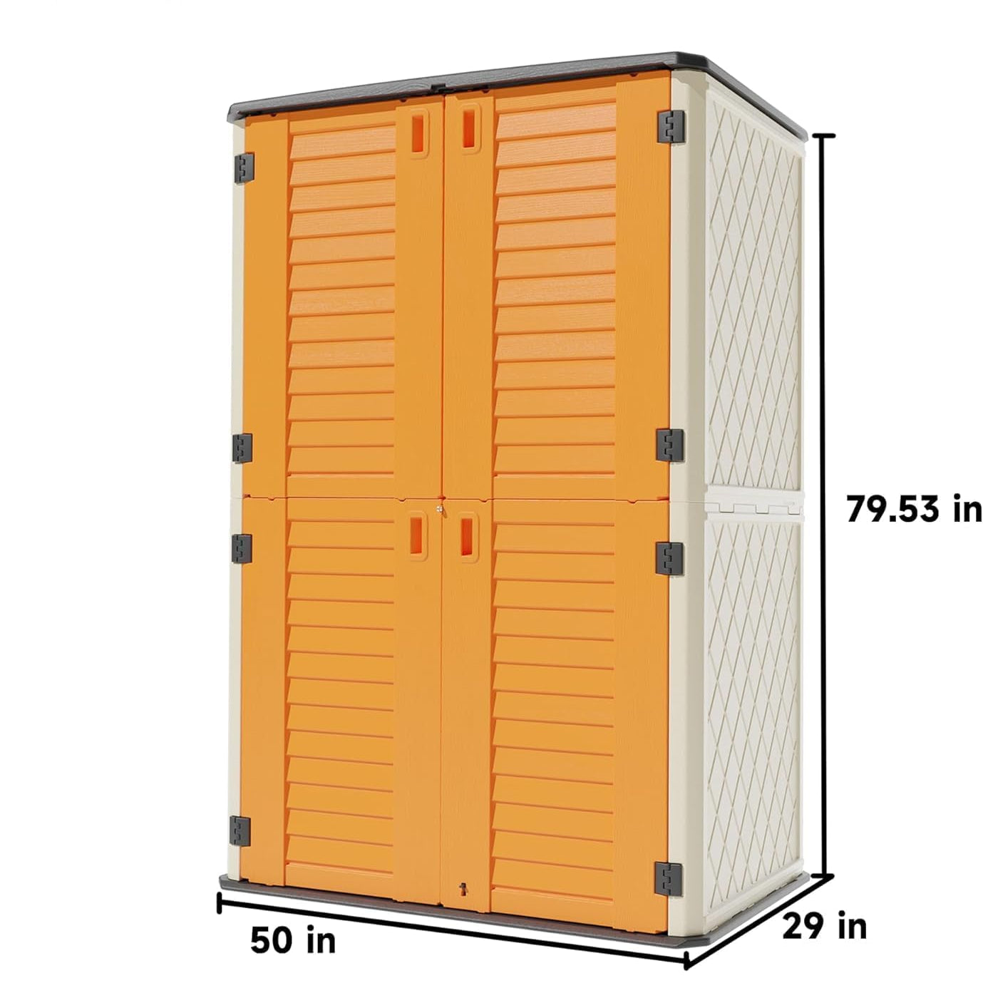 vertical outdoor storage cabinet size and upright resin design