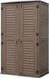brown vertical resin storage cabinet for outdoor organization