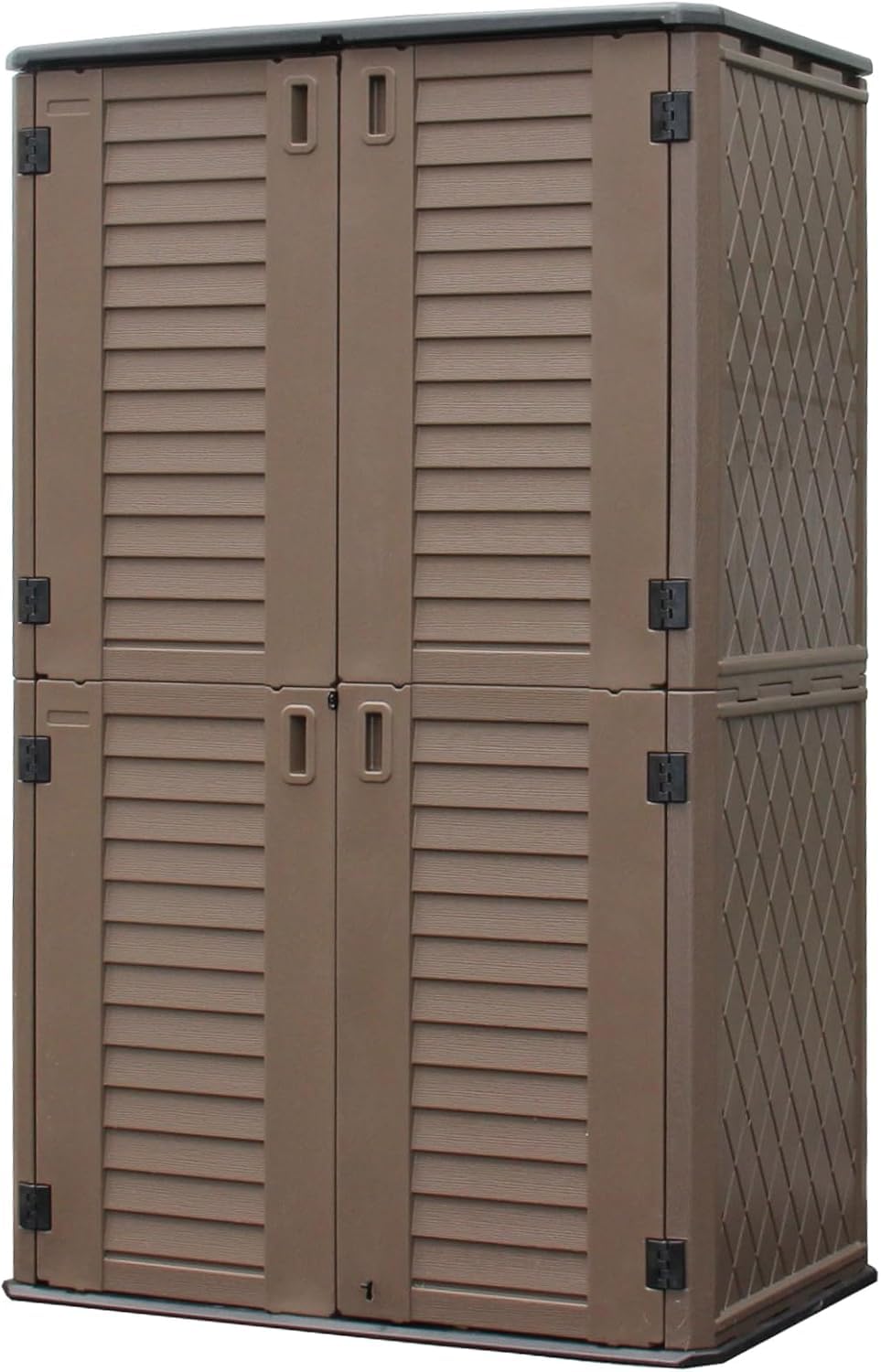 Yardgrace Outdoor Storage Cabinet Resin, Waterproof Vertical Outdoor Storage Shed for Patio Furniture, Garden Tools, White