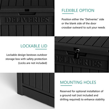 【Flash Sale】55 Gallon Deck Box, Delivery Box Outdoor Storage Box Lockable, Waterproof for Patio Furniture, Garden Tools, Pool Accessories, Package Delivery Boxes For Outside