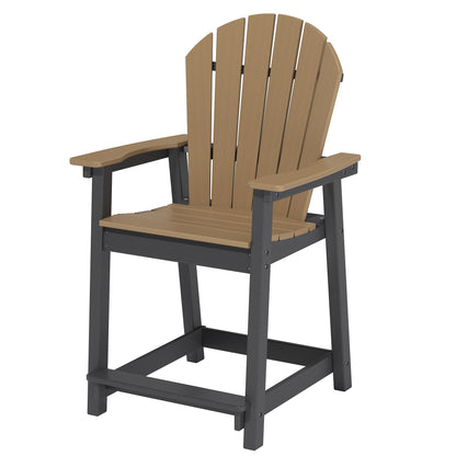 Outdoor Tall Adirondack Chairs, HDPE Weather Resistant Outdoor Balcony Patio Bar Stool Chair with Widened Arms, High Back, Footrest All-Weather Bar Chair for Garden, Yard, Backyard, Capacity 400lbs