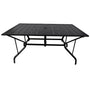 59-inch rectangular patio dining table in black metal