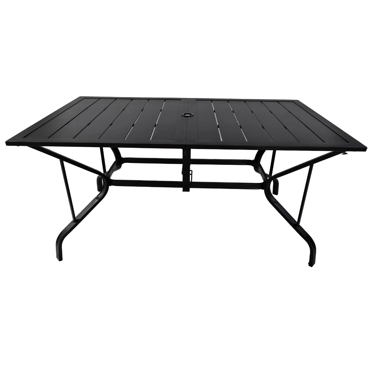 59-Inch Rectangular Metal Outdoor Dining Table for 6