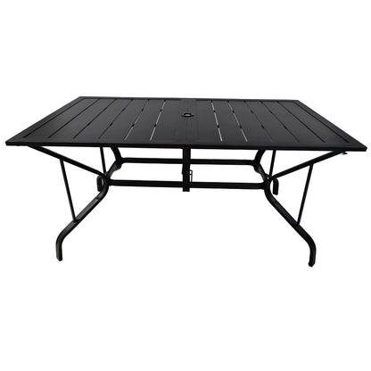 59-Inch Rectangular Metal Outdoor Dining Table for 6