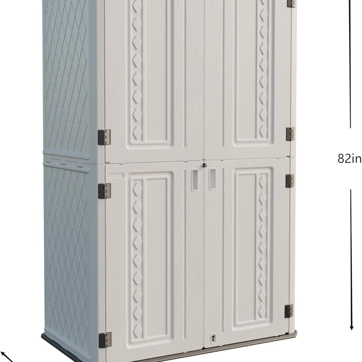 vertical resin storage cabinet with compact outdoor footprint