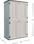 vertical resin storage cabinet with compact outdoor footprint