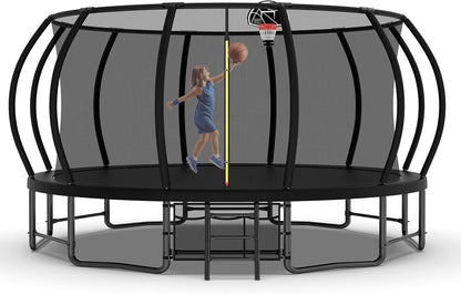 Yardgrace Outdoor Trampoline, Recreational Trampolines with Enclosure Net and Ladder, Outdoor Anti-Rust Trampolines for Kids and Adults, Gifts for Kids