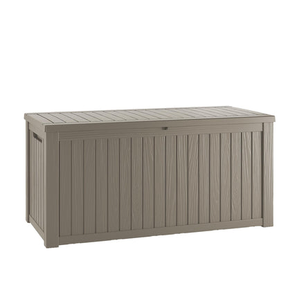 180 Gallon Outdoor Storage Box, Resin Deck Box, Waterproof , Lockable, UV-Resistant, Black