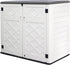 35 cubic foot outdoor storage shed in white resin for garden tools