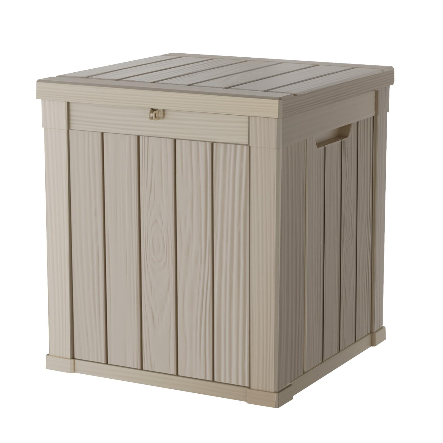 30 Gallon Outdoor Storage Box, Resin Deck Box, Waterproof , Lockable, UV-Resistant, Coffee