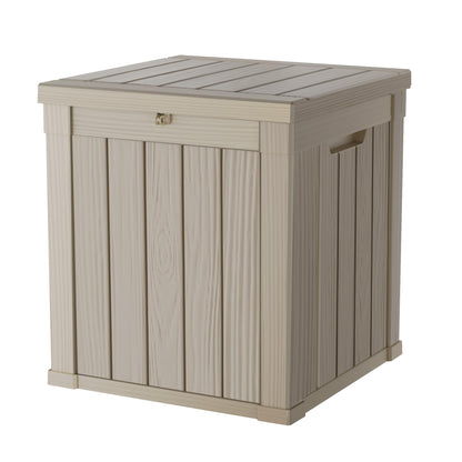 30 Gallon Outdoor Storage Box, Resin Deck Box, Waterproof , Lockable, UV-Resistant, Coffee
