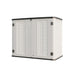white resin outdoor storage cabinet for garden and patio use