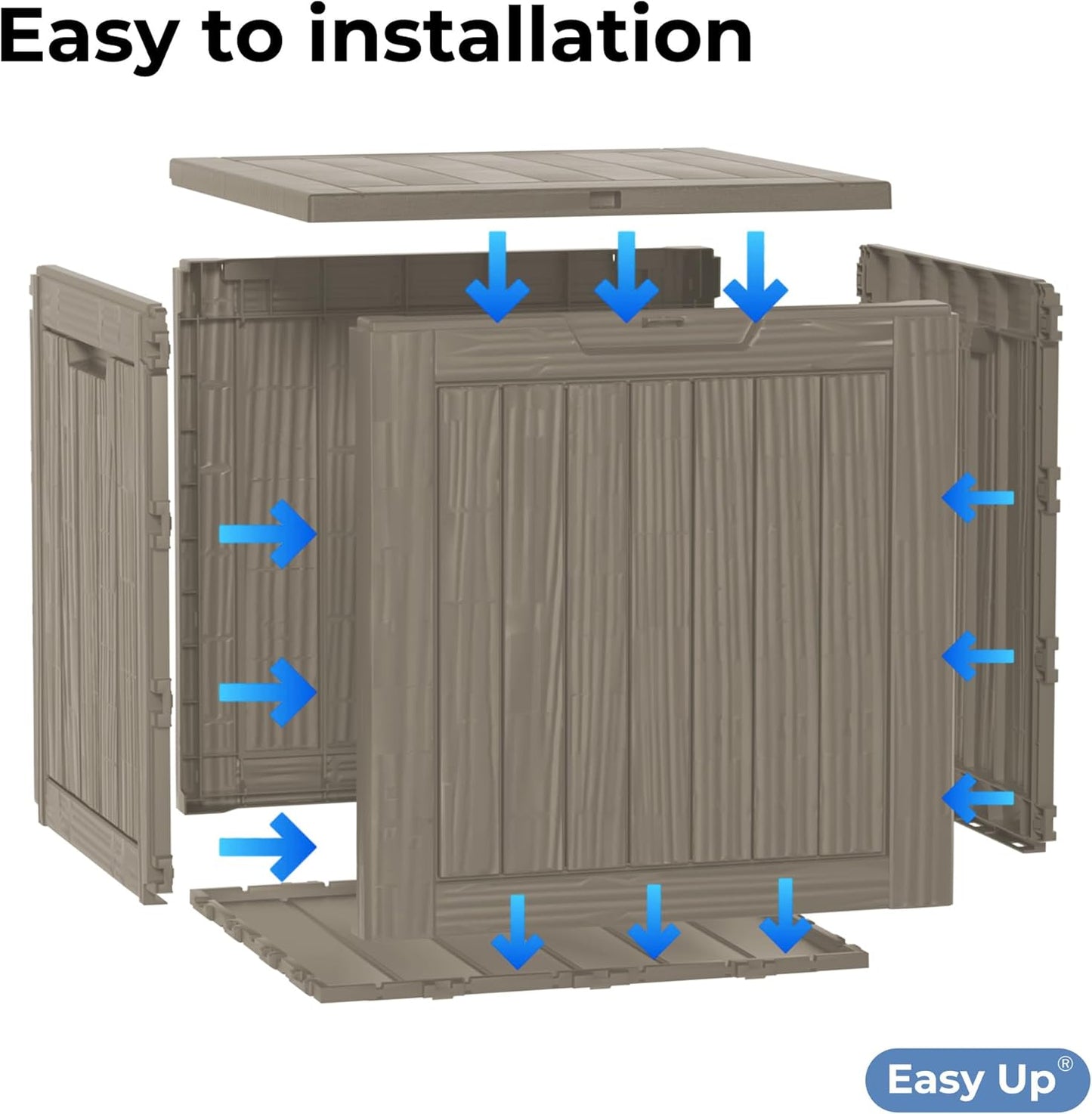 30 Gallon Outdoor Storage Box, Resin Deck Box, Waterproof , Lockable, UV-Resistant, Coffee