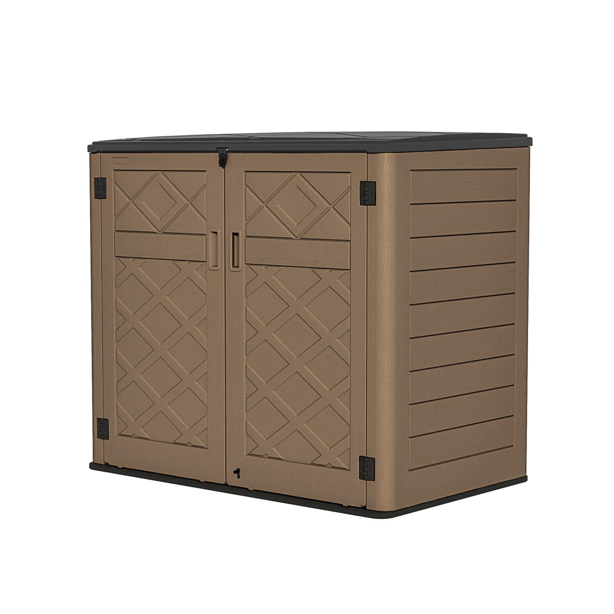brown resin outdoor storage cabinet for patio accessories
