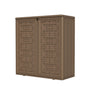 brown resin vertical storage cabinet for outdoor tools