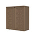brown vertical resin outdoor storage cabinet for patio tools