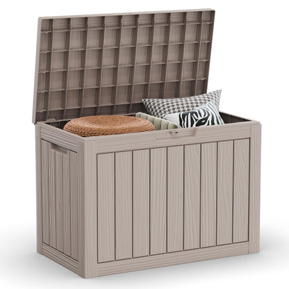 45 Gallon Outdoor Storage Box, Resin Deck Box, Waterproof , Lockable, UV-Resistant, Black