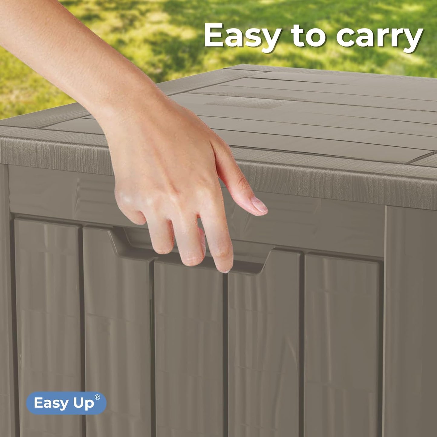 30 Gallon Outdoor Storage Box, Resin Deck Box, Waterproof , Lockable, UV-Resistant, Coffee